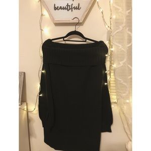 Shein Off Shoulder Bishop Sleeve Sweater Dress